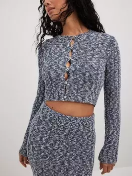 Вязаный кардиган NA-KD, синий