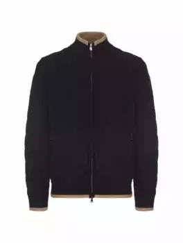 Вязаный кардиган на молнии Kiton, тёмно-синий