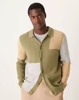 Вязаный кардиган на пуговицах цвета хаки ASOS DESIGN