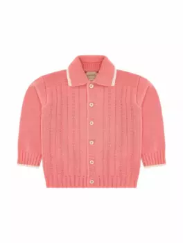 Вязаный кардиган на пуговицах Gucci, розовый