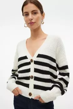 Вязаный кардиган на пуговицах Vero Moda, белый