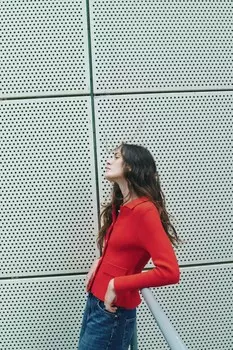 Вязаный кардиган на пуговицах ZARA, красный