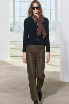 Вязаный кардиган на пуговицах ZARA, темно-синий
