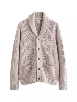Вязаный кардиган Next Knit Cardigan, пятнистый бежевый
