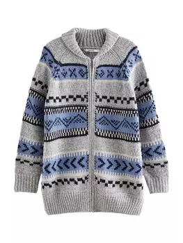 Вязаный кардиган Next Knit Cardigan, серый