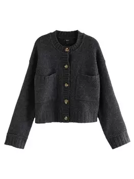 Вязаный кардиган Next Knit Cardigan, серый