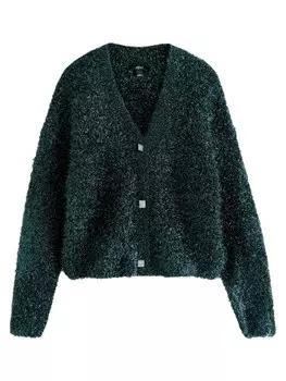 Вязаный кардиган Next Knit Cardigan, темно-зеленый