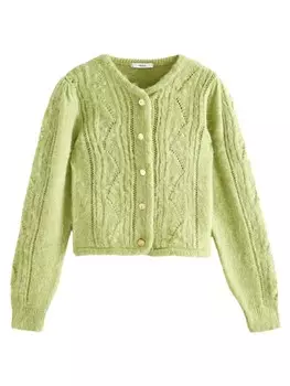 Вязаный кардиган Next Knit Cardigan, зеленый
