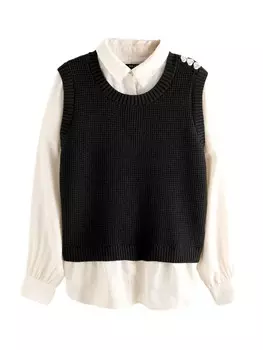 Вязаный кардиган Next Knitted Vest, черный