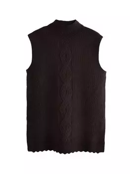 Вязаный кардиган Next Knitted Vest, коричневый