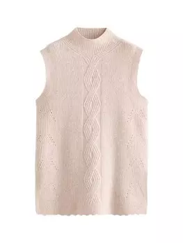 Вязаный кардиган Next Knitted Vest, кремовый