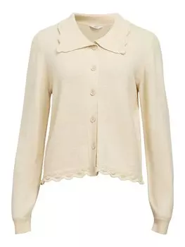 Вязаный кардиган OBJECT Knit Cardigan Melierter, бежевый
