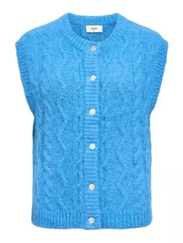 Вязаный кардиган OBJECT Knitted Vest, лазурный