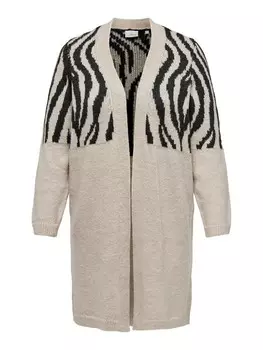 Вязаный кардиган ONLY Carmakoma Knit Cardigan CARJADE, серо-коричневый