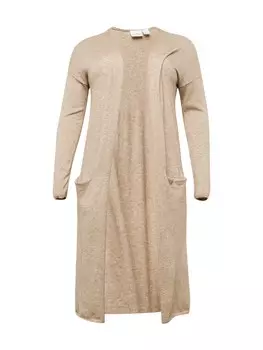 Вязаный кардиган Only Carmakoma NEW ESLY, пятнистый бежевый