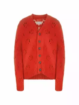 Вязаный кардиган оверсайз Maison Margiela, красный