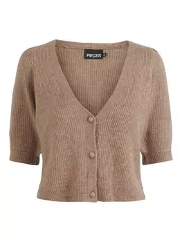 Вязаный кардиган Pieces Jennifer, пестрый коричневый