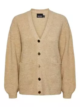 Вязаный кардиган PIECES Knit Cardigan JESSA, бежевый