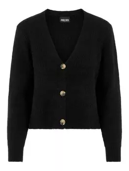 Вязаный кардиган PIECES Knit Cardigan PCELLEN, черный
