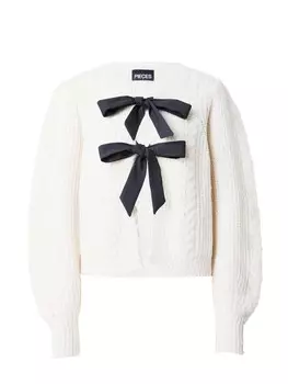 Вязаный кардиган PIECES Knit Cardigan PCRow, экрю