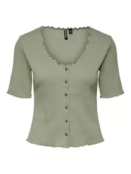 Вязаный кардиган PIECES Nukisa, хаки