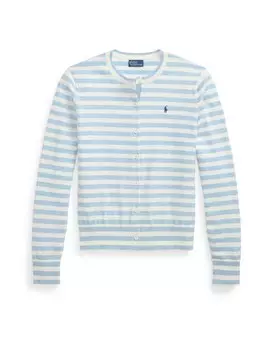 Вязаный кардиган Polo Ralph Lauren, цвет Light blue/White