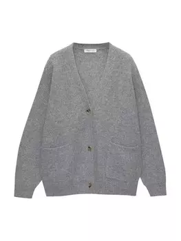 Вязаный кардиган Pull&Bear Knit Cardigan, пятнистый серый