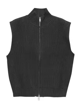Вязаный кардиган Pull&Bear Knitted Vest, антрацит
