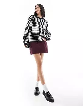 Вязаный кардиган реглан в темно-синюю полоску ASOS DESIGN