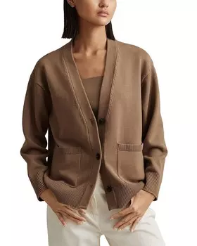 Вязаный кардиган REISS Harper, коричневый