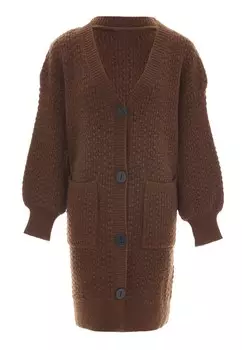 Вязаный кардиган RISA, коричневый