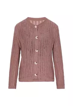 Вязаный кардиган ROCKEASY, фиолетовый