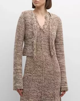 Вязаный кардиган с бахромой и бахромой Autumn Sparkle DOROTHEE SCHUMACHER, цвет 077 - Colorful Brown Mix