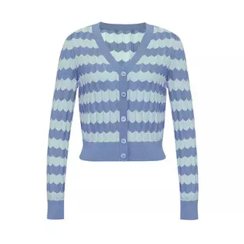 Вязаный кардиган с Deep Breath волнистой отделкой золотого и серебряного цвета, кофе