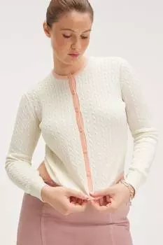 Вязаный кардиган с длинными рукавами Monki, белый