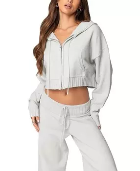 Вязаный кардиган с капюшоном Edikted Russell, серый