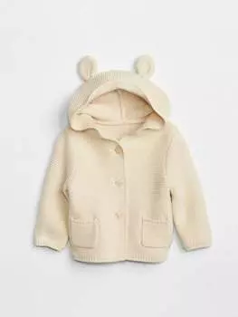Вязаный кардиган с капюшоном Gap, цвет soft white