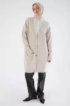 Вязаный кардиган с карманами и V-образным вырезом Stone Stone ALL DAY