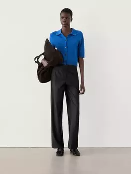 Вязаный кардиган с коротким рукавом Massimo Dutti, синий