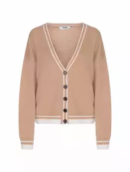 Вязаный кардиган с логотипом MSGM, бежевый