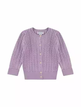 Вязаный кардиган с логотипом Ralph Lauren, фиолетовый