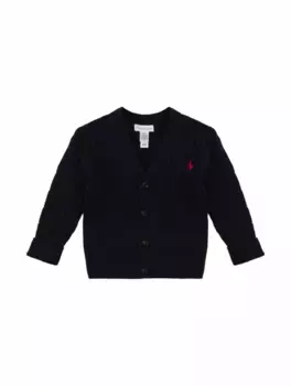 Вязаный кардиган с логотипом Ralph Lauren, тёмно-синий