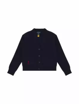 Вязаный кардиган с логотипом Ralph Lauren, тёмно-синий