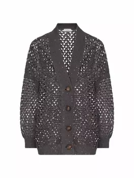 Вязаный кардиган с пайетками Brunello Cucinelli