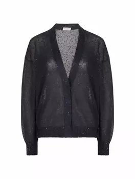 Вязаный кардиган с пайетками Brunello Cucinelli