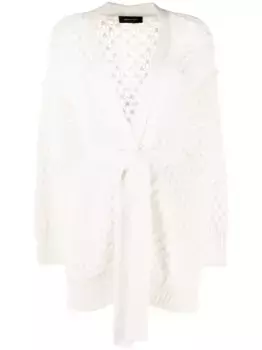 Вязаный кардиган с поясом Fabiana Filippi, белый