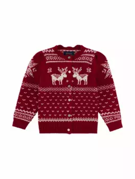 Вязаный кардиган с принтом Ralph Lauren, красный
