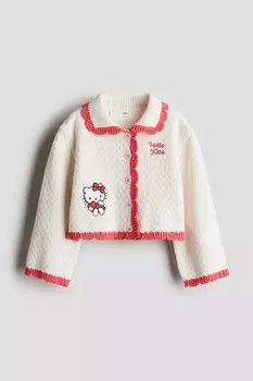 Вязаный кардиган с шахматным узором H&M, мультиколор