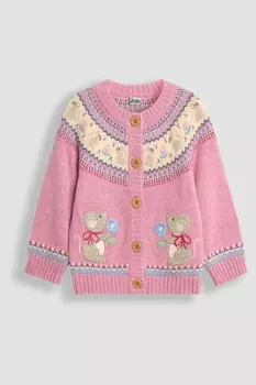 Вязаный кардиган с узором «фэр айл» Jojo Maman Bb, розовый