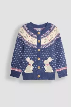 Вязаный кардиган с узором «фэр айл» Jojo Maman Bb, синий